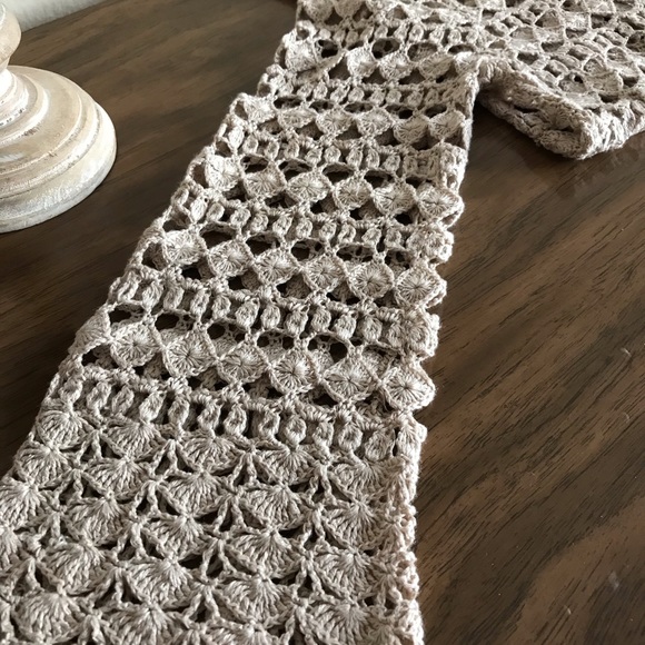 Silk and linen crochet lace sweater XS/S - Picture 15 of 16